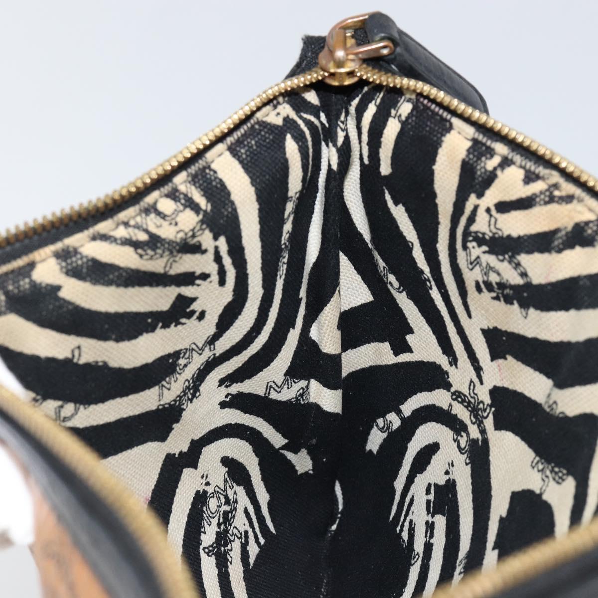 MCM Logogram Vicetos Shoulder Bag PVC Leather Brown Gold Auth BA7029