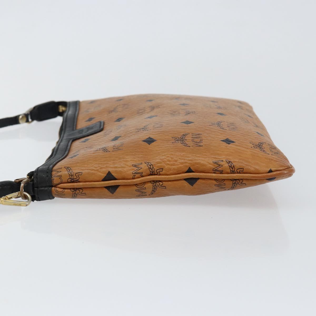 MCM Logogram Vicetos Shoulder Bag PVC Leather Brown Gold Auth BA7029