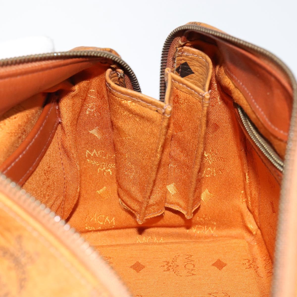MCM Vicetos Logogram Hand Bag PVC Brown Gold Auth BA7030