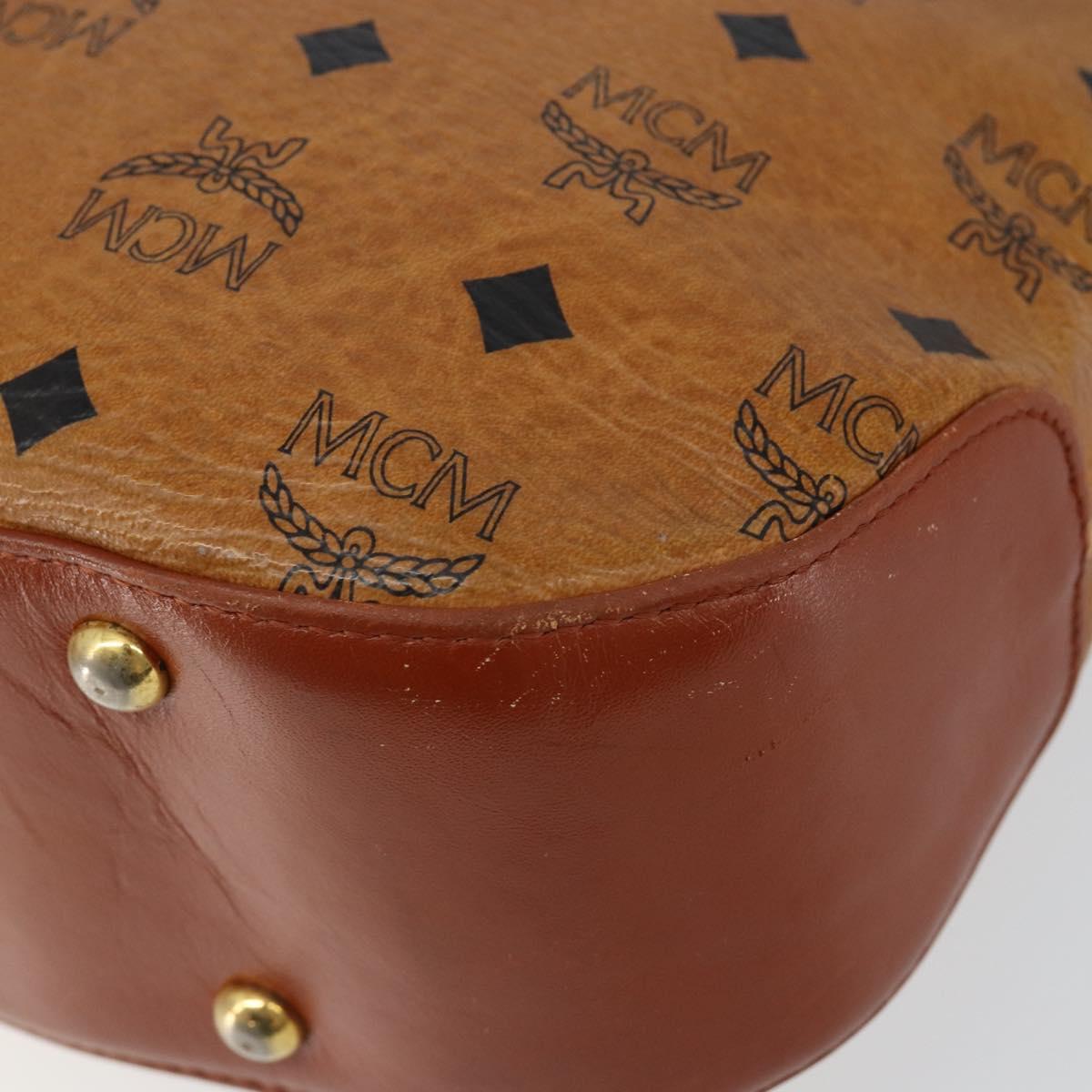MCM Logogram Vicetos Shoulder Bag PVC Leather Brown Gold Auth BA7031