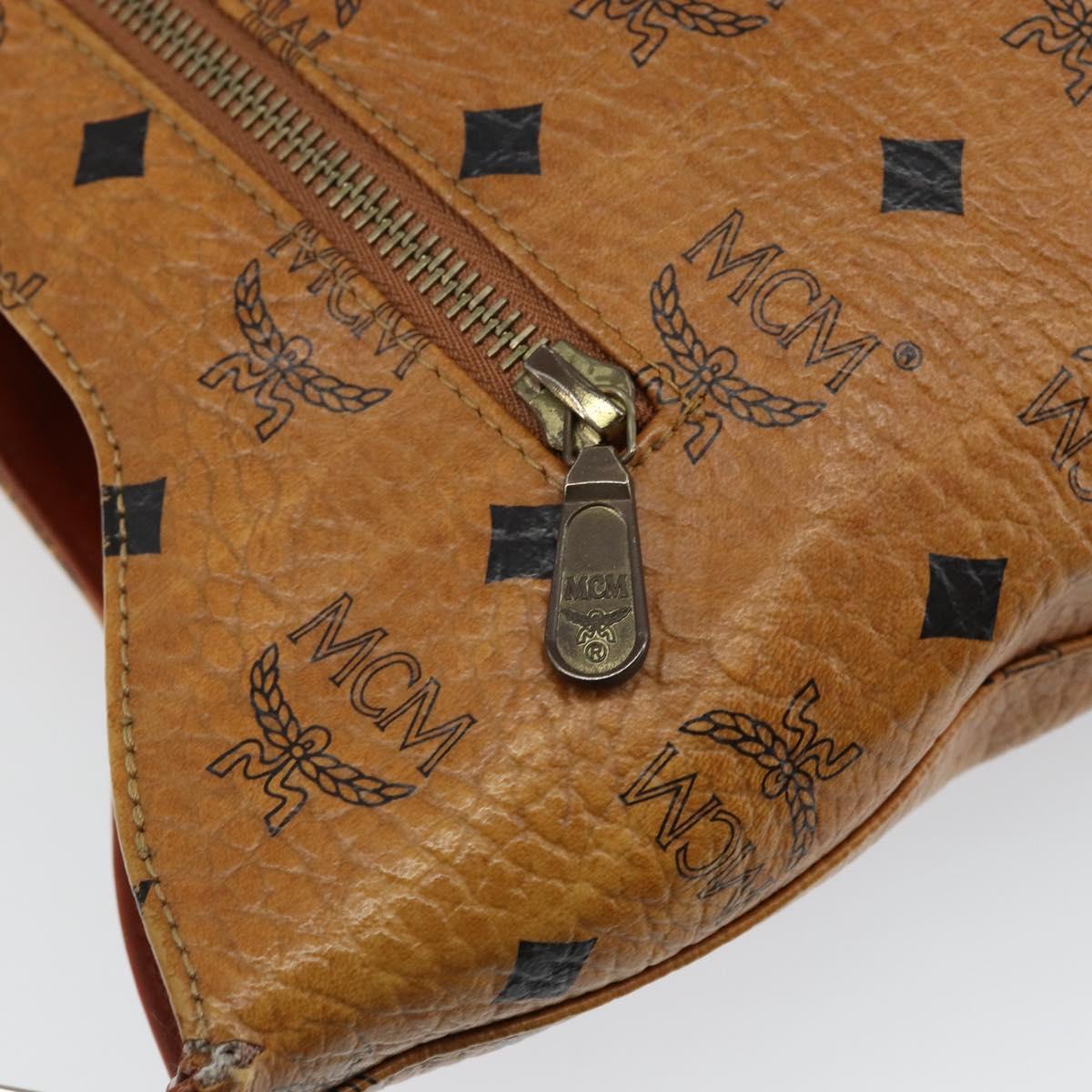 MCM Logogram Vicetos Shoulder Bag PVC Leather Brown Gold Auth BA7031