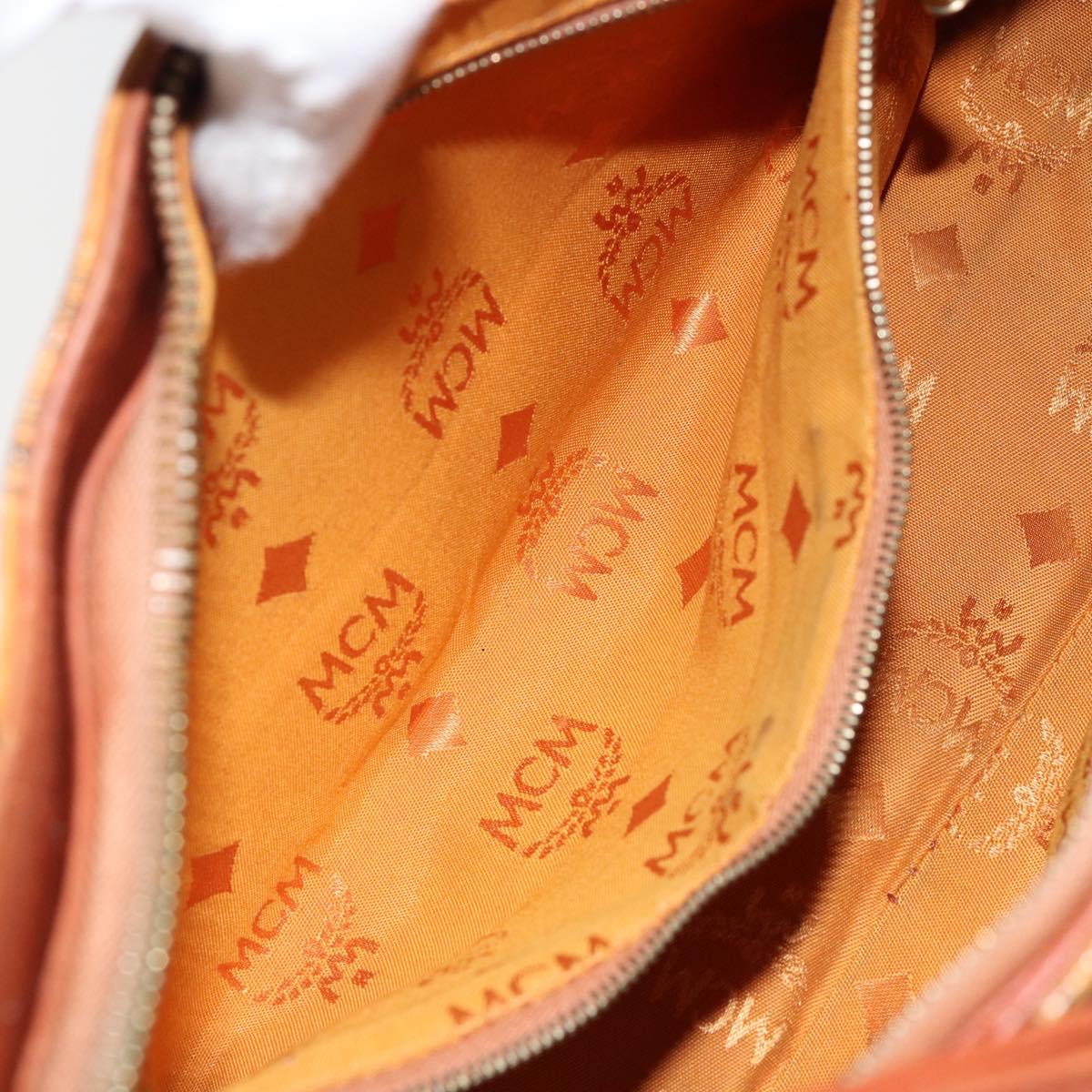 MCM Logogram Vicetos Shoulder Bag PVC Leather Brown Gold Auth BA7031