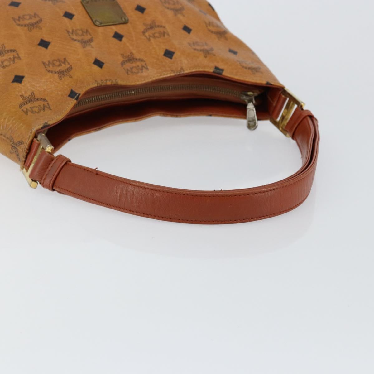 MCM Logogram Vicetos Shoulder Bag PVC Leather Brown Gold Auth BA7031