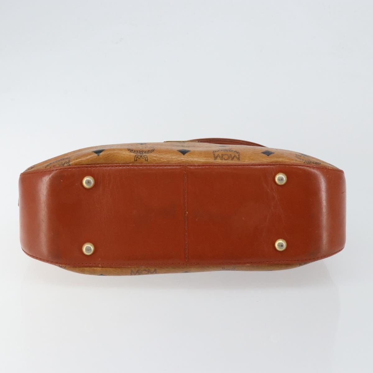 MCM Logogram Vicetos Shoulder Bag PVC Leather Brown Gold Auth BA7031