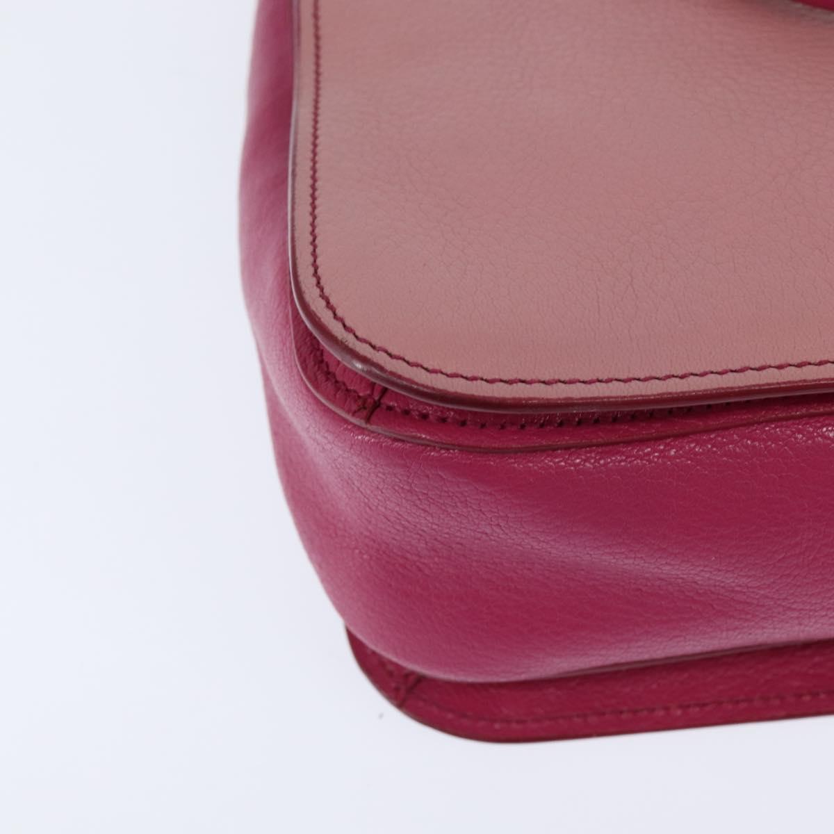 Miu Miu Madras Hand Bag Leather 2way Pink Gold Auth BA7035