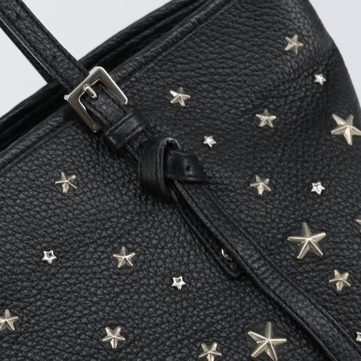 Jimmy Choo Studs Tote Bag Leather Black Silver Auth BA7036