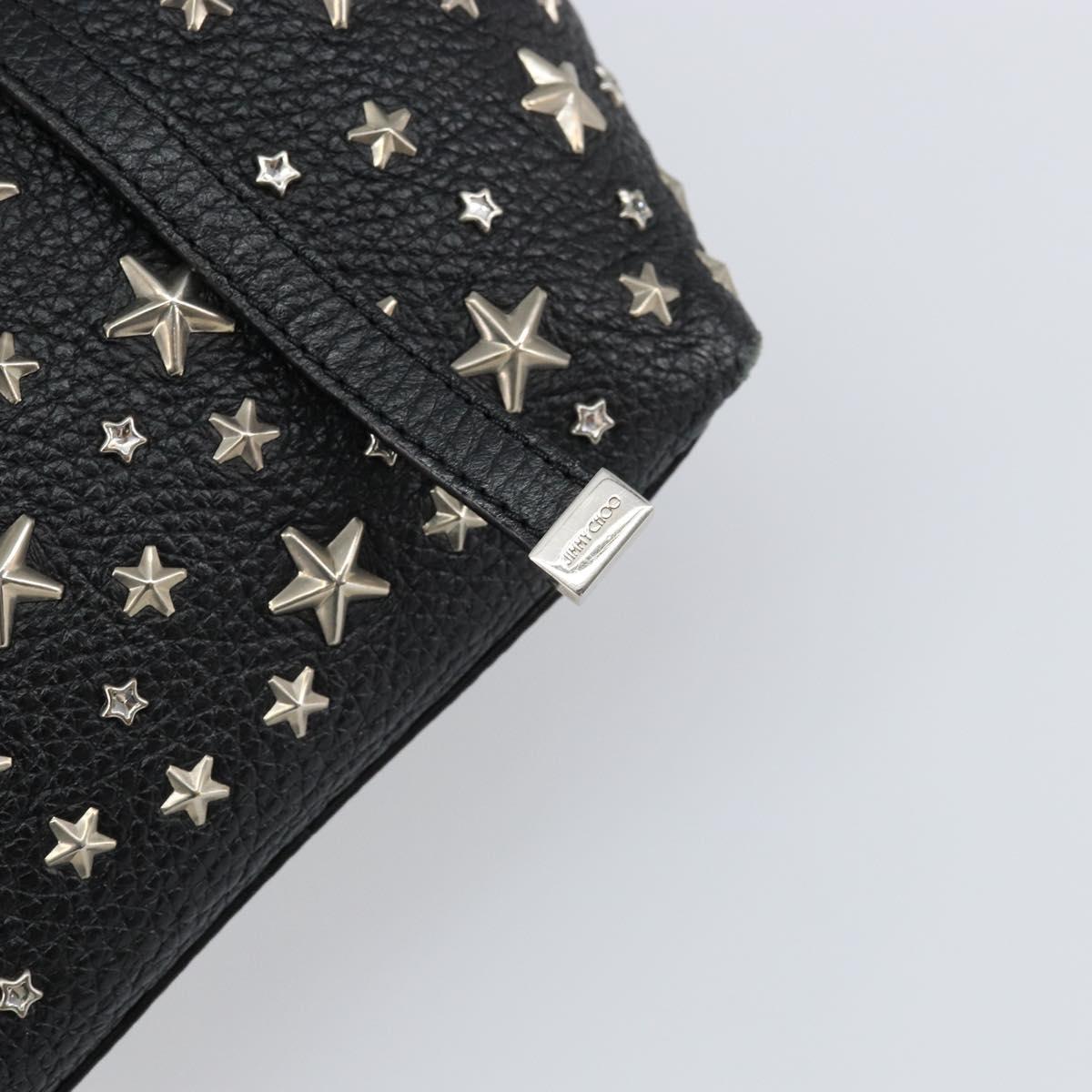 Jimmy Choo Studs Tote Bag Leather Black Silver Auth BA7036