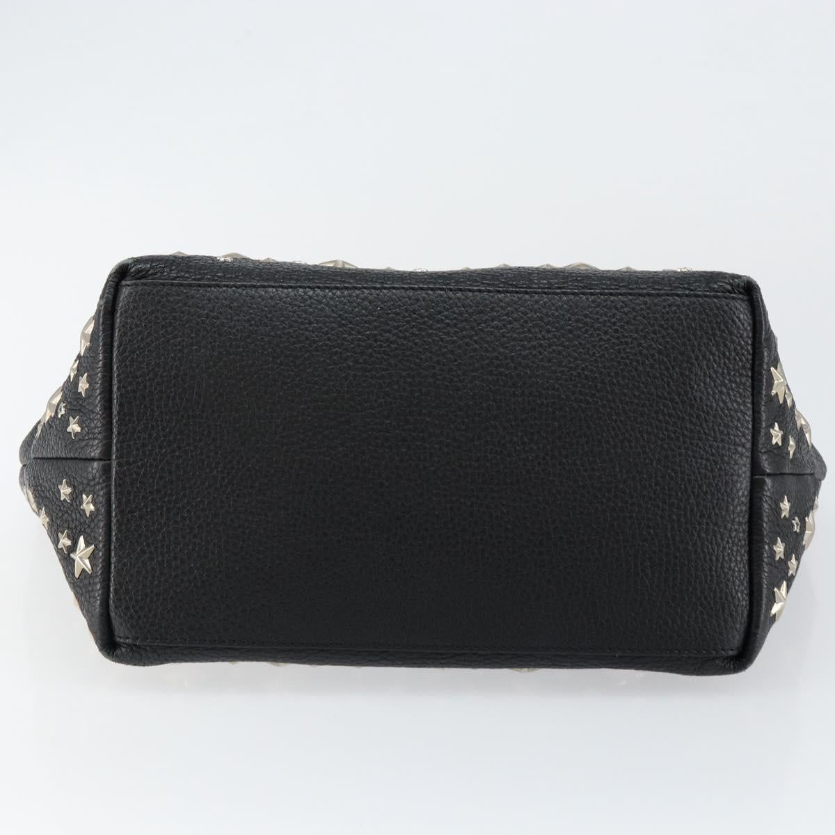 Jimmy Choo Studs Tote Bag Leather Black Silver Auth BA7036