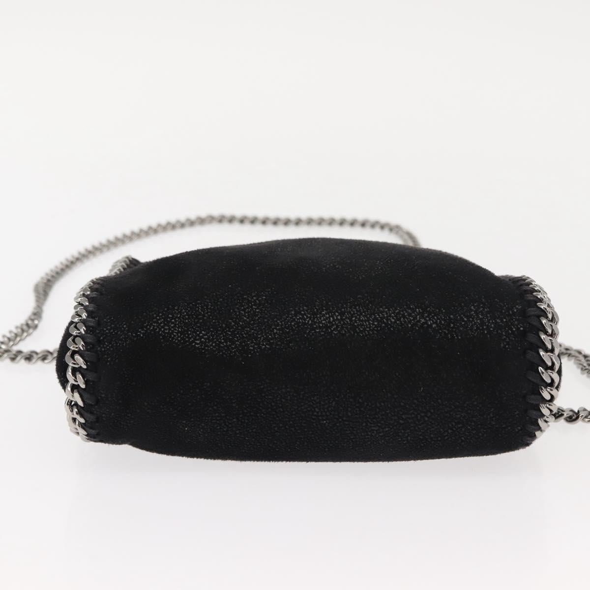 Stella MacCartney Falabella Chain Bag Suede Black Silver 391698 Auth BA7038