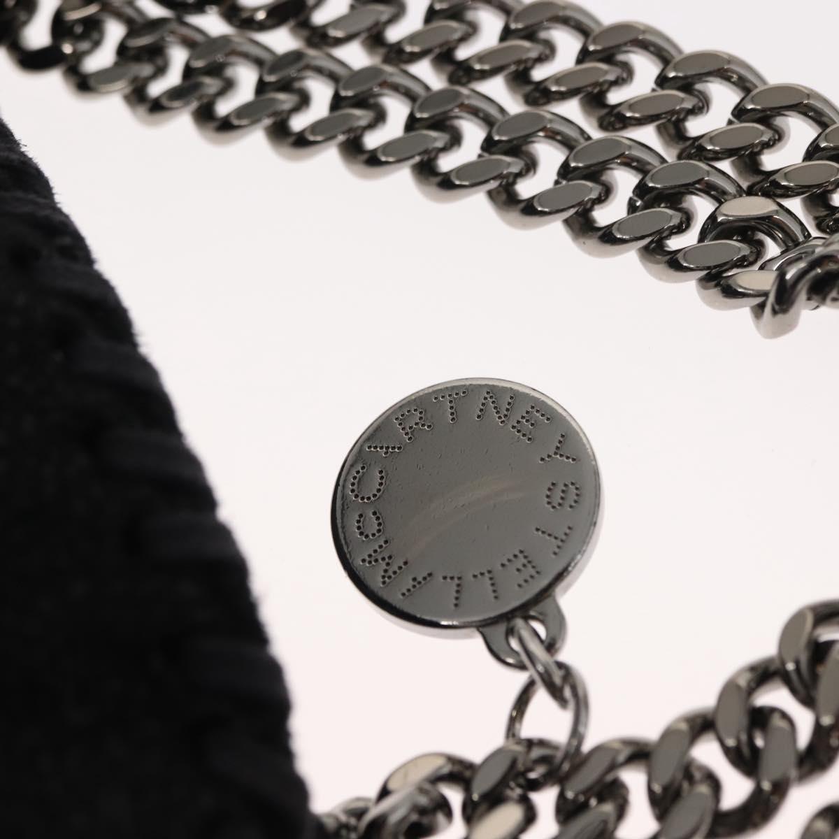 Stella MacCartney Falabella Chain Bag Suede Black Silver 391698 Auth BA7038