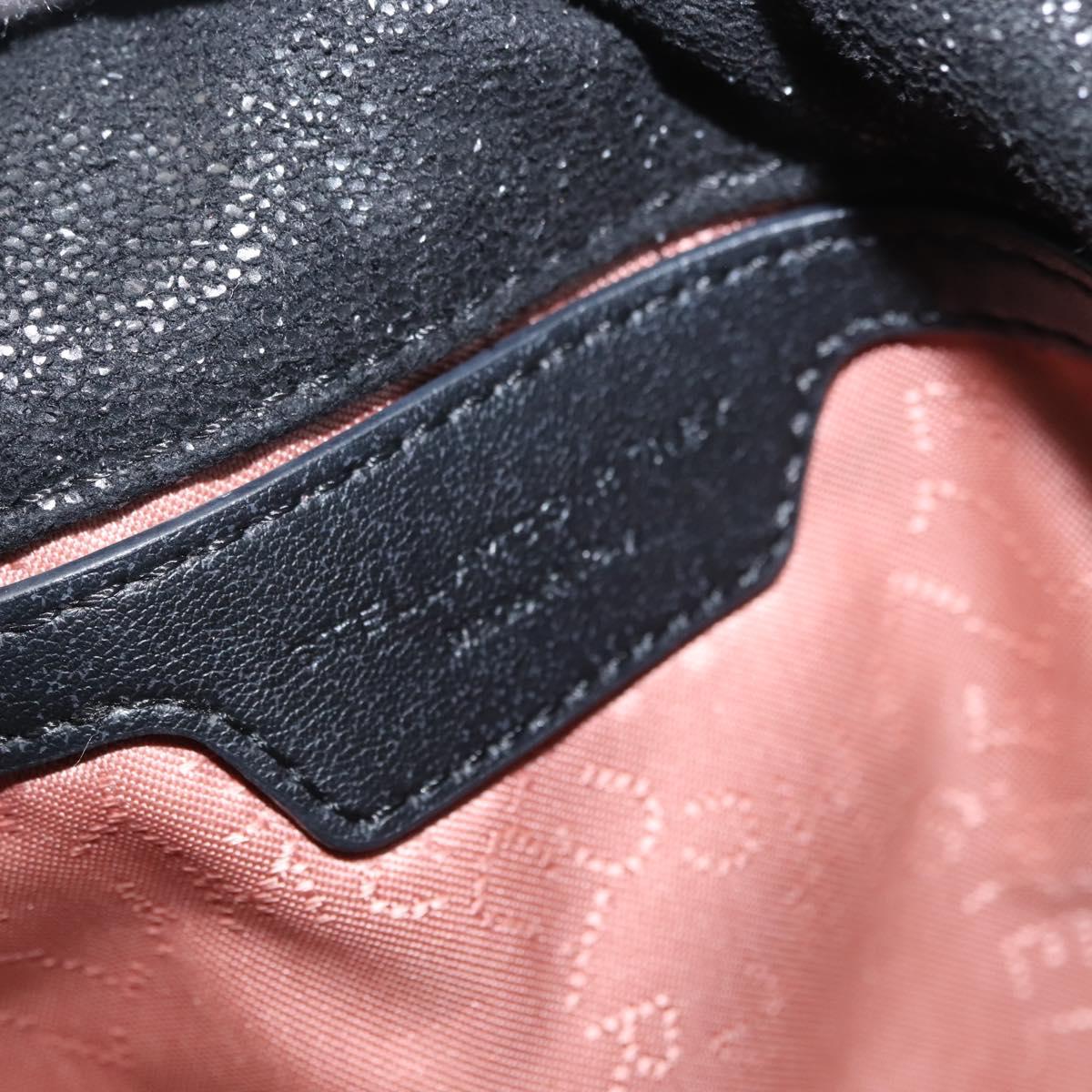 Stella MacCartney Falabella Chain Bag Suede Black Silver 391698 Auth BA7038