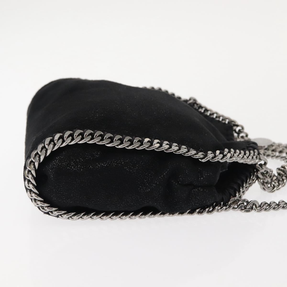 Stella MacCartney Falabella Chain Bag Suede Black Silver 391698 Auth BA7038