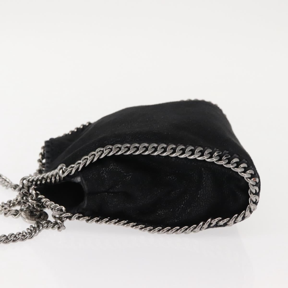 Stella MacCartney Falabella Chain Bag Suede Black Silver 391698 Auth BA7038