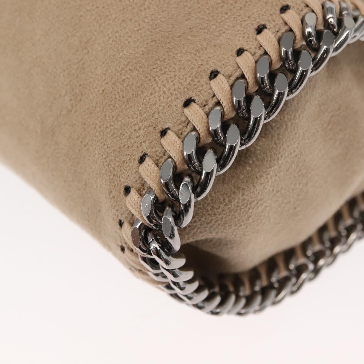 Stella MacCartney Falabella Chain Bag polyester Beige Silver 371223 Auth BA7041