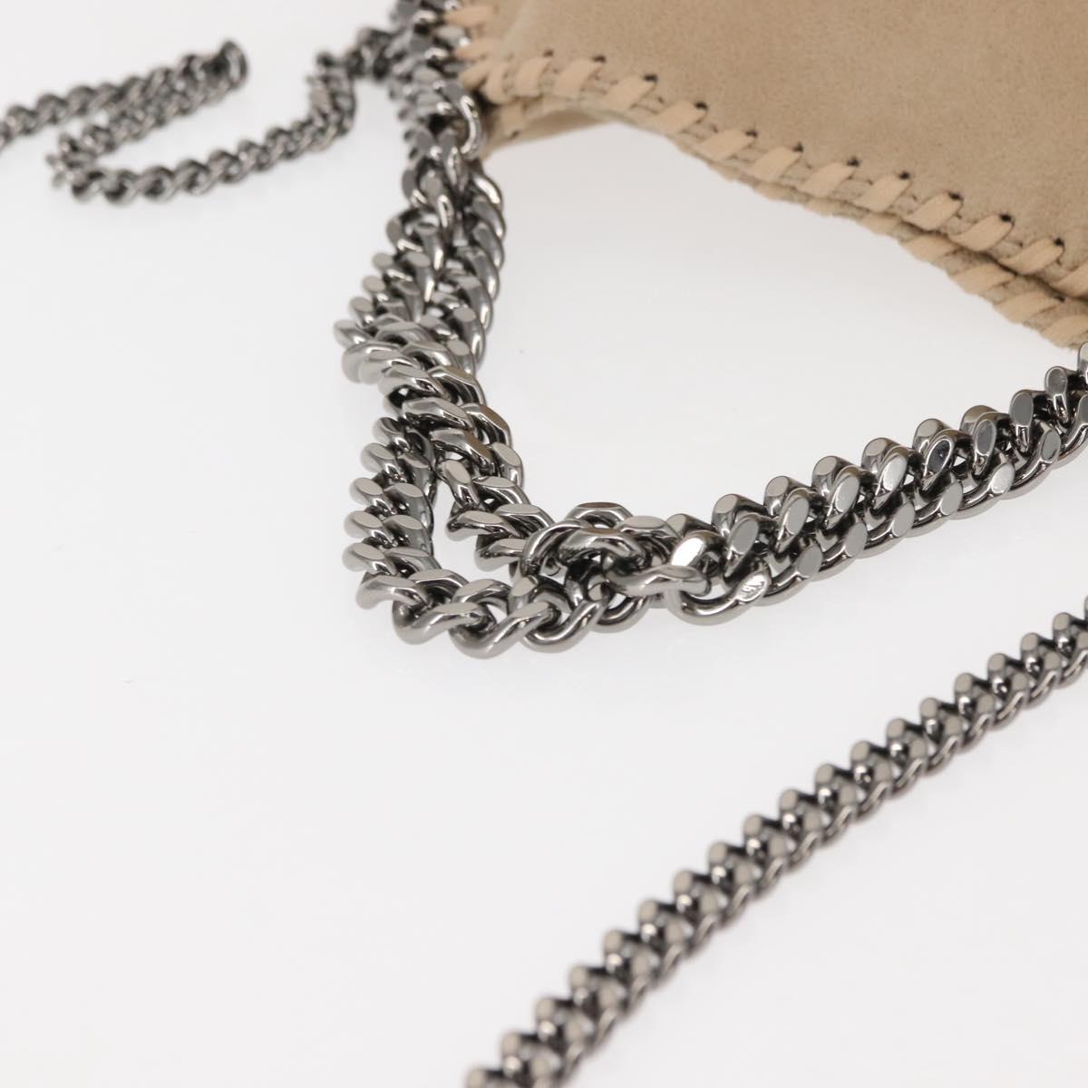Stella MacCartney Falabella Chain Bag polyester Beige Silver 371223 Auth BA7041