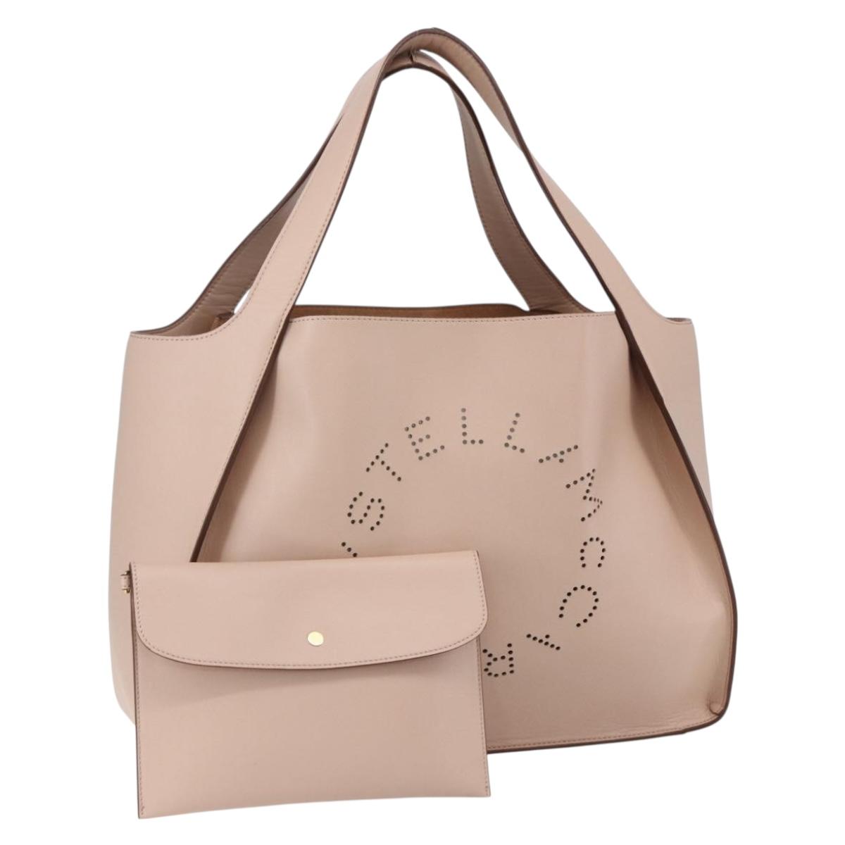 Stella MacCartney Tote Bag Leather Beige 502793 Auth BA7042