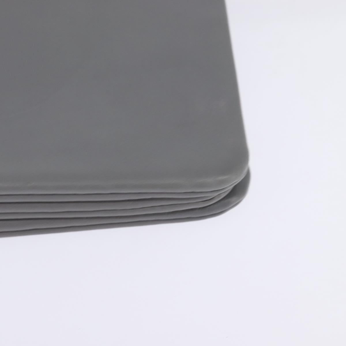 CELINE Trios Mall Shoulder Bag Leather Gray Gold Auth BA7046