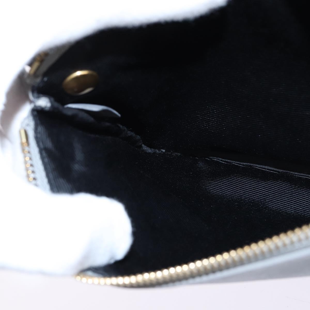 CELINE Trios Mall Shoulder Bag Leather Gray Gold Auth BA7046