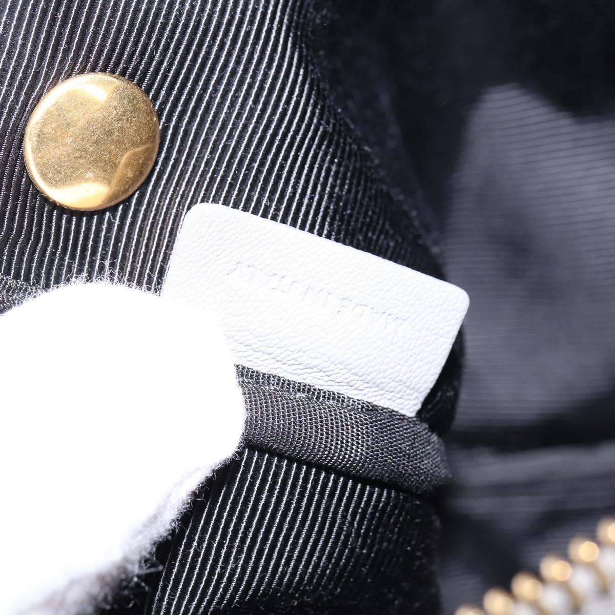 CELINE Trios Mall Shoulder Bag Leather Gray Gold Auth BA7046