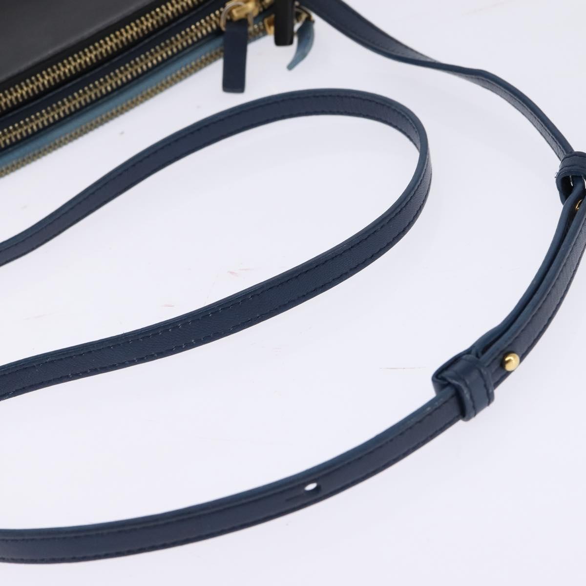 CELINE Trio large Shoulder Bag Leather Multicolor Gold Auth BA7047