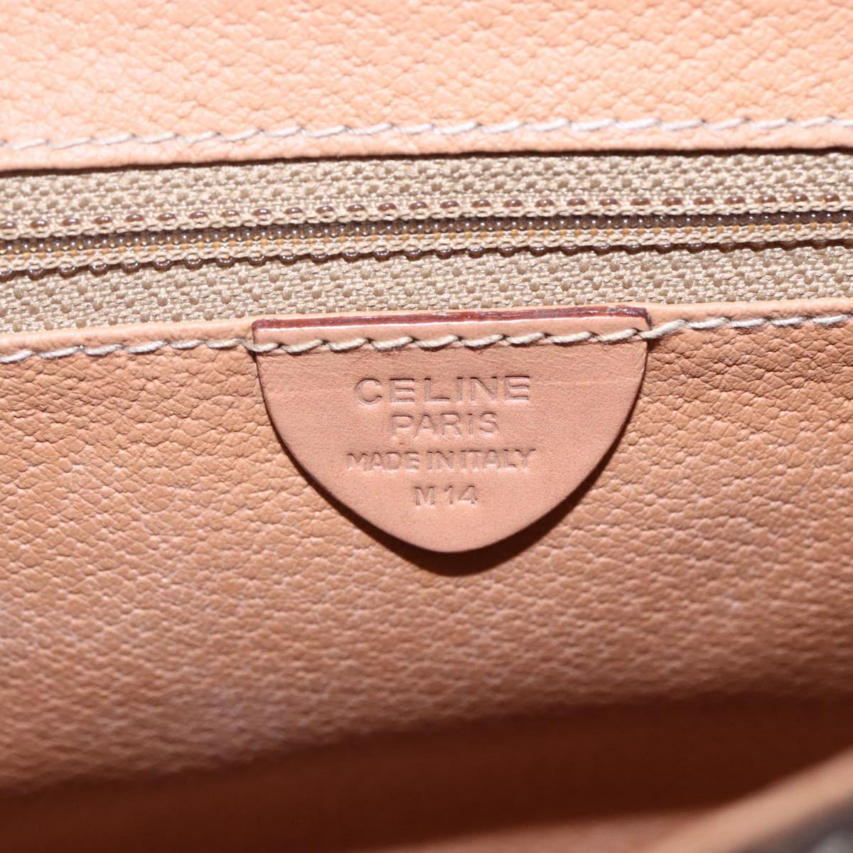 CELINE Macadam Canvas Shoulder Bag PVC Leather Brown Gold Auth BA7049