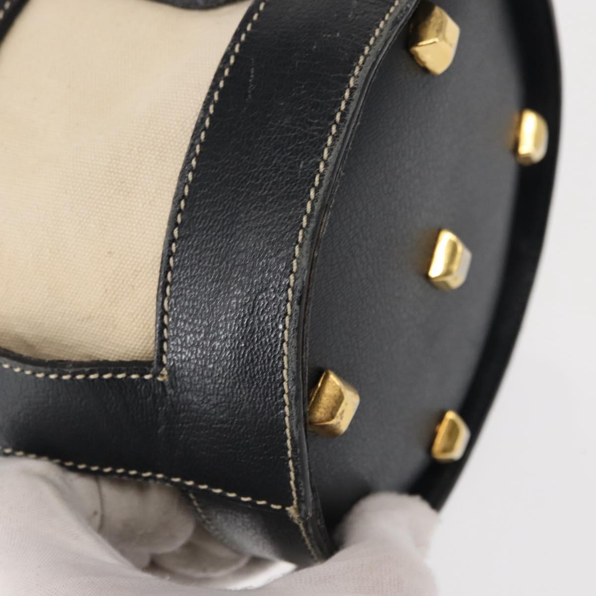 Salvatore Ferragamo Shoulder Bag Canvas Leather Beige Gold Auth BA7054