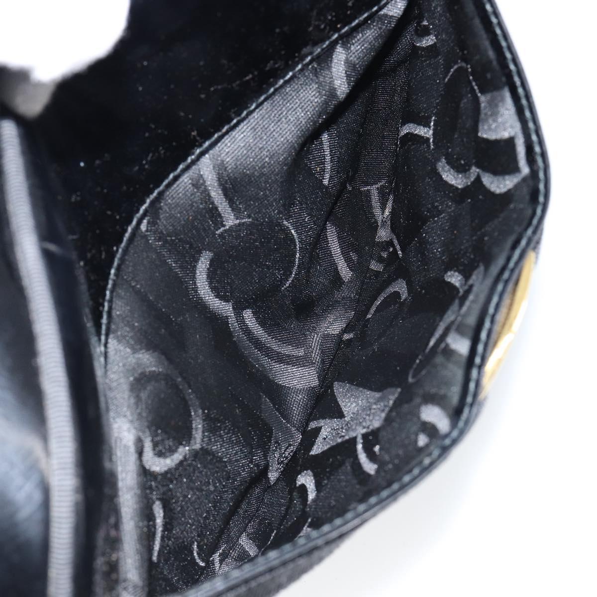 Salvatore Ferragamo Vala Shoulder Bag Enamel Black Gold Auth BA7055