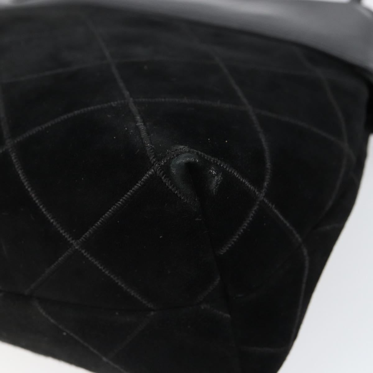 Salvatore Ferragamo Shoulder Bag Leather Suede Black Gold Auth BA7056