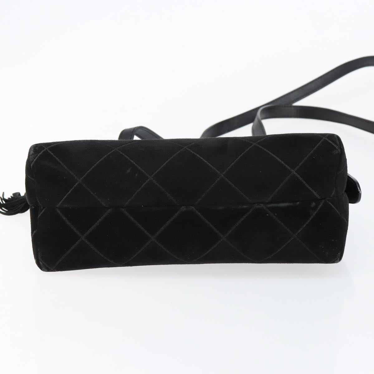 Salvatore Ferragamo Shoulder Bag Leather Suede Black Gold Auth BA7056