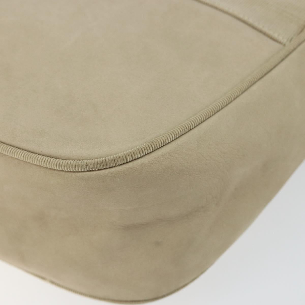 Salvatore Ferragamo Vala Shoulder Bag Suede Beige Gold Auth BA7057