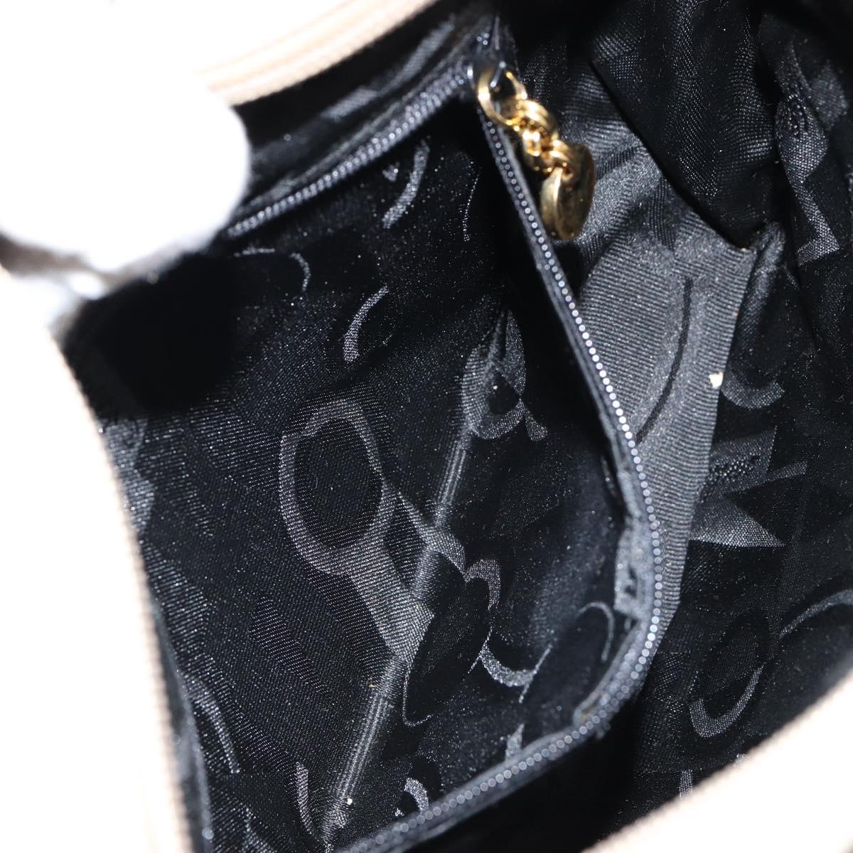 Salvatore Ferragamo Vala Shoulder Bag Suede Beige Gold Auth BA7057