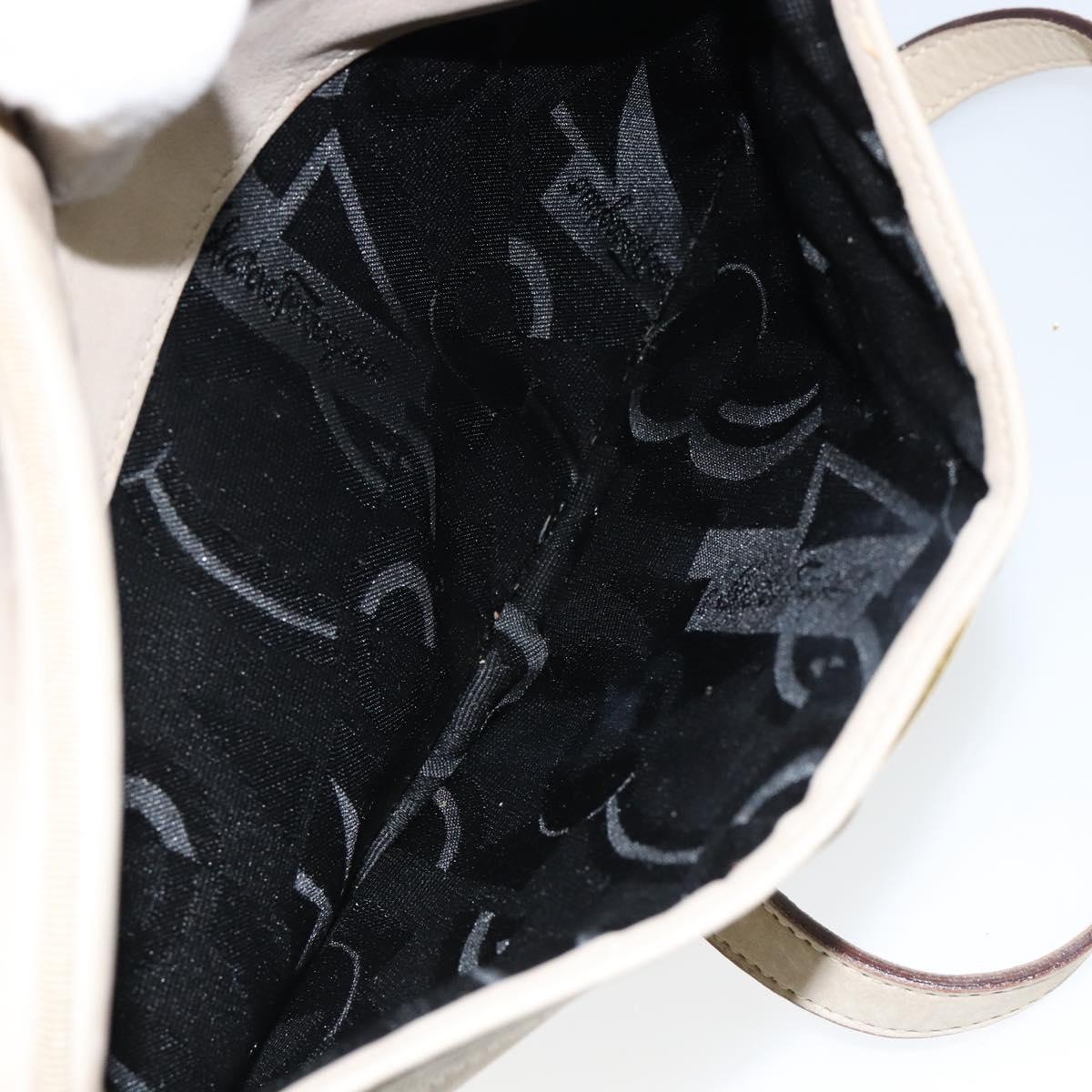 Salvatore Ferragamo Vala Shoulder Bag Suede Beige Gold Auth BA7057