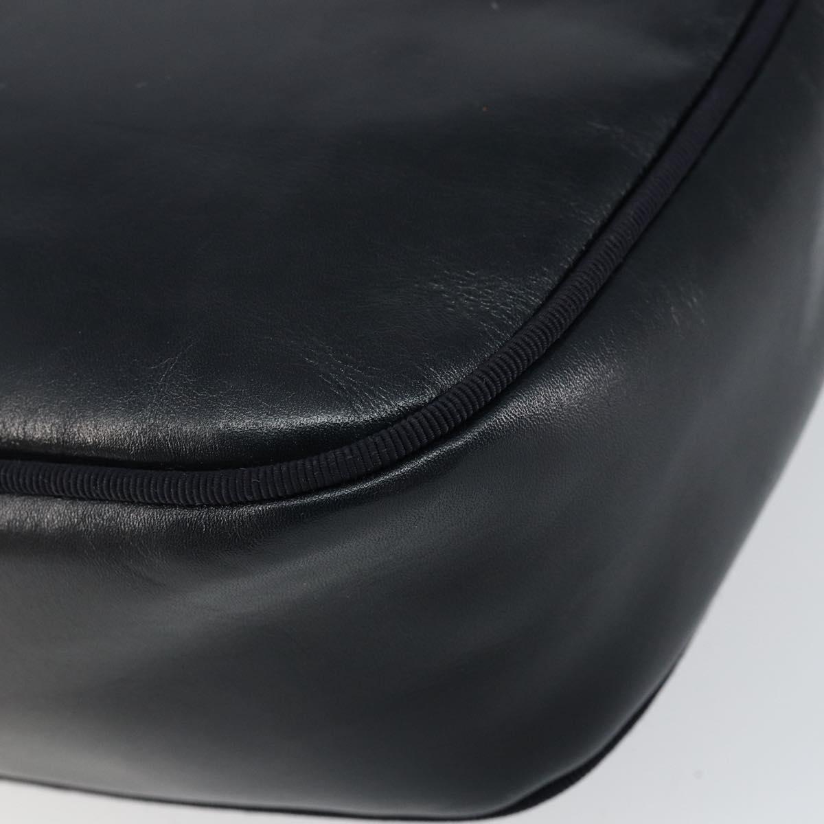 Salvatore Ferragamo Vala Shoulder Bag Leather Navy Gold Auth BA7059