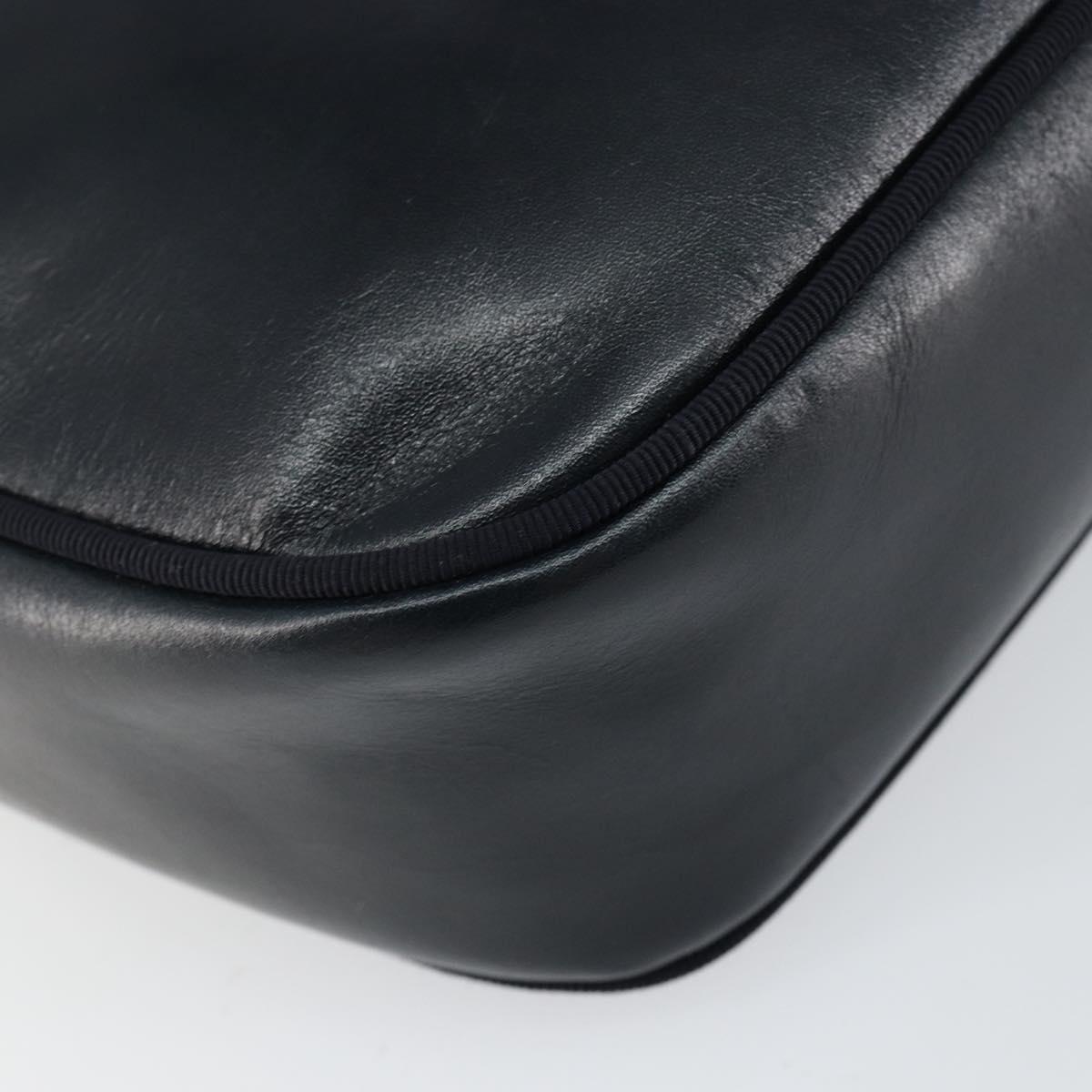 Salvatore Ferragamo Vala Shoulder Bag Leather Navy Gold Auth BA7059