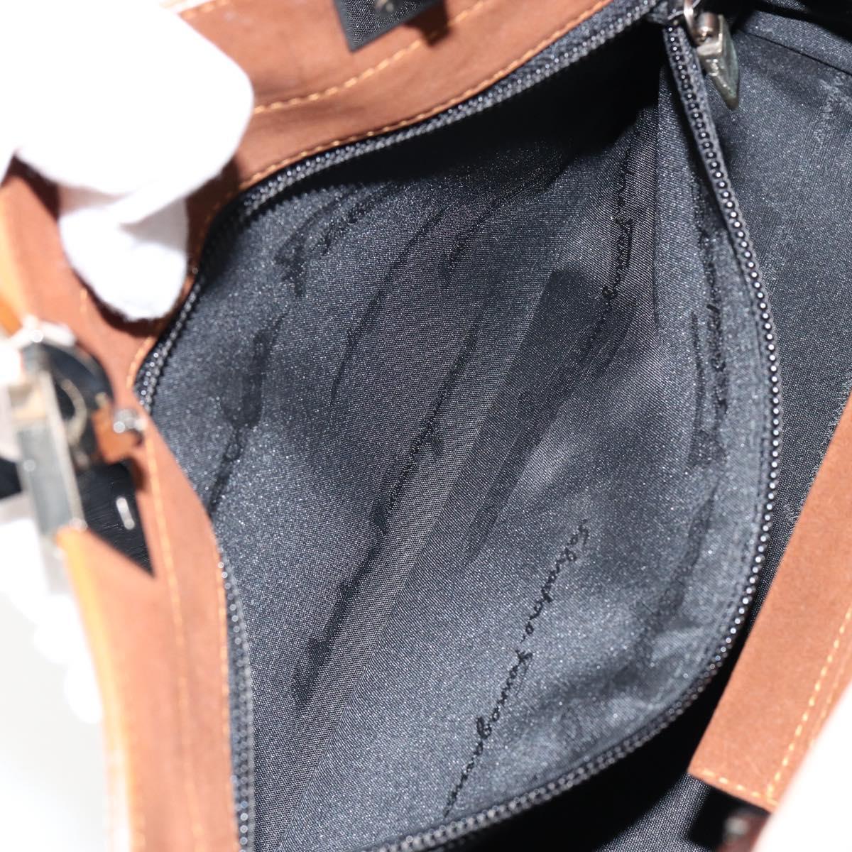 Salvatore Ferragamo Gancini Hand Bag Leather White Silver Auth BA7061