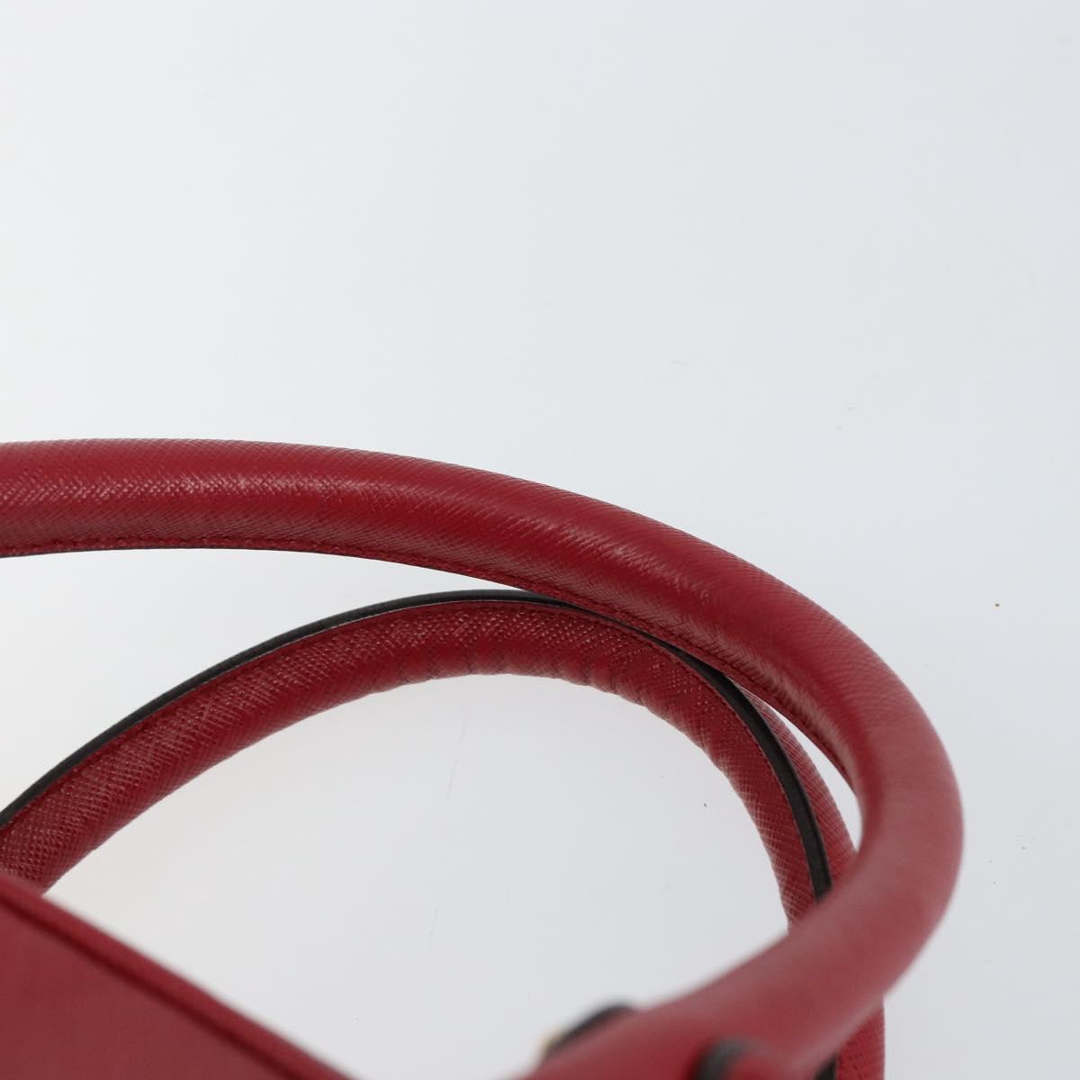 Salvatore Ferragamo Gancini Hand Bag Leather Red Gold Auth BA7062