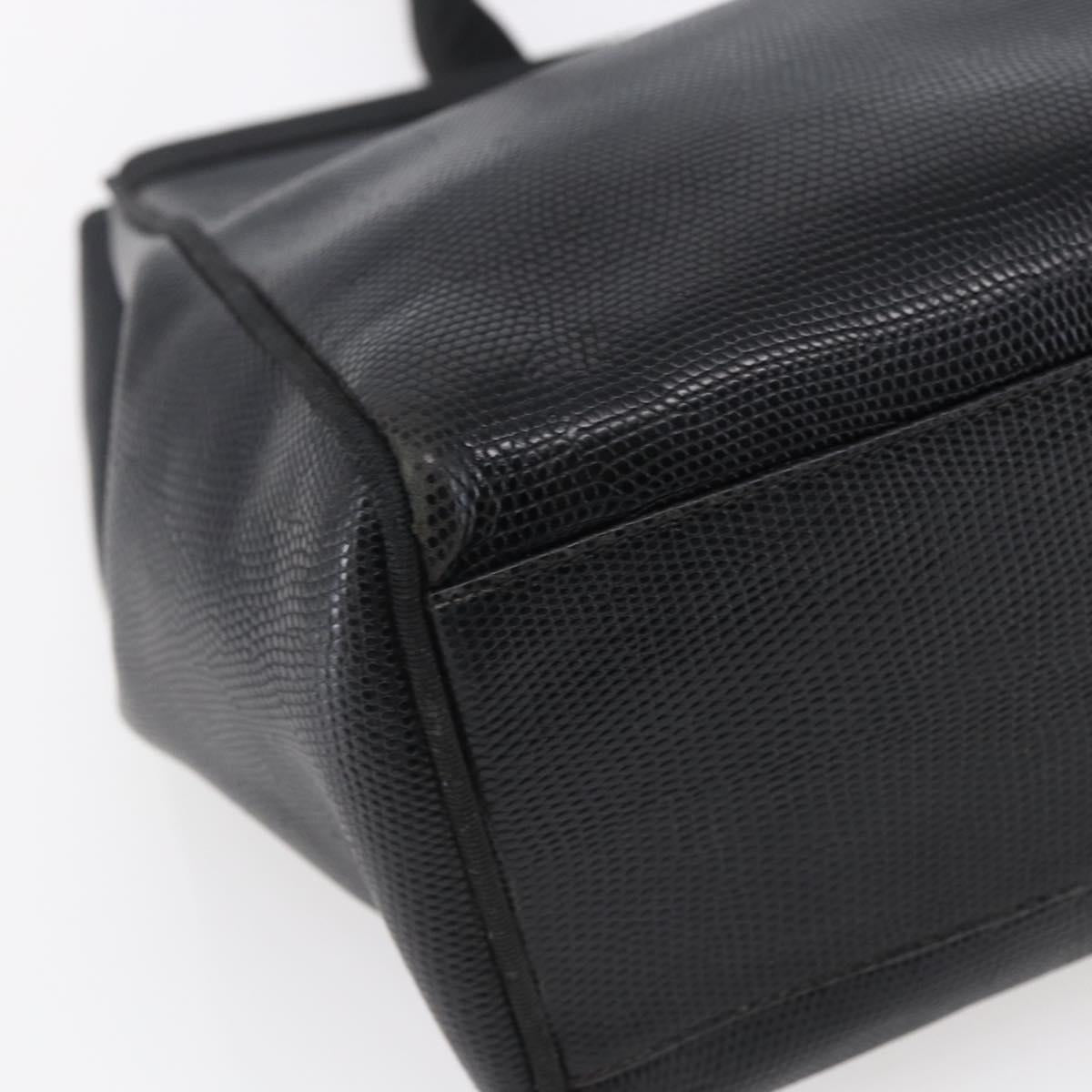 Salvatore Ferragamo Vala Shoulder Bag Leather Black Gold Auth BA7064