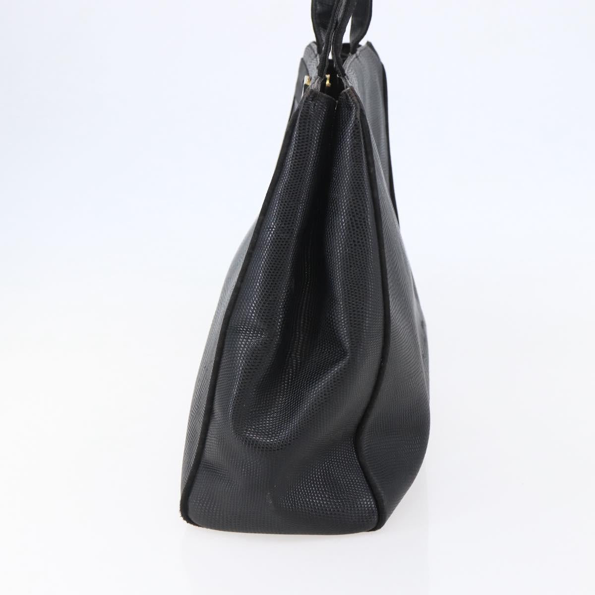 Salvatore Ferragamo Vala Shoulder Bag Leather Black Gold Auth BA7064