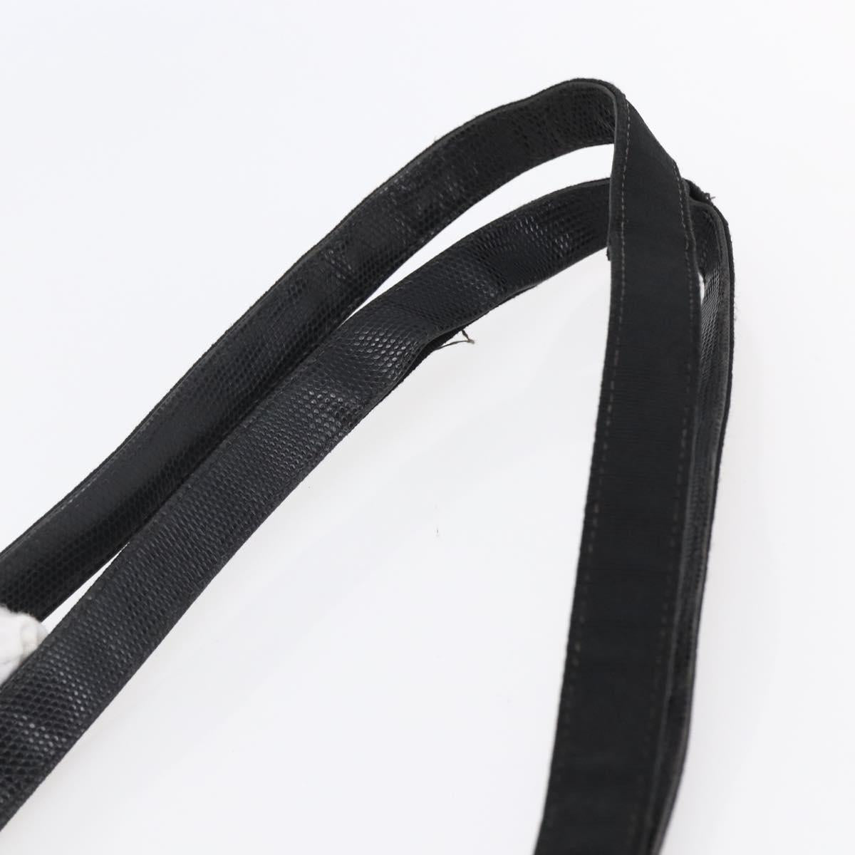 Salvatore Ferragamo Vala Shoulder Bag Leather Black Gold Auth BA7064