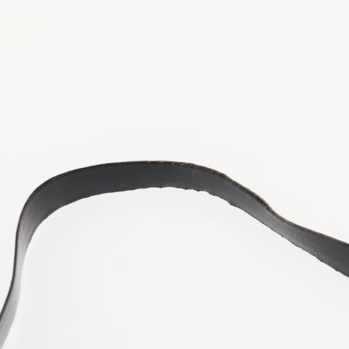 Salvatore Ferragamo Gancini Shoulder Bag Enamel Black Silver Auth BA7067