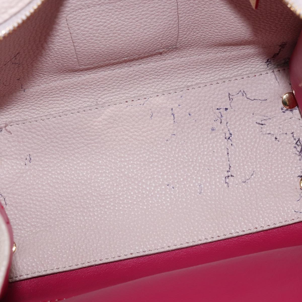 Salvatore Ferragamo Gancini Hand Bag Leather 2way Beige Gold Auth BA7068