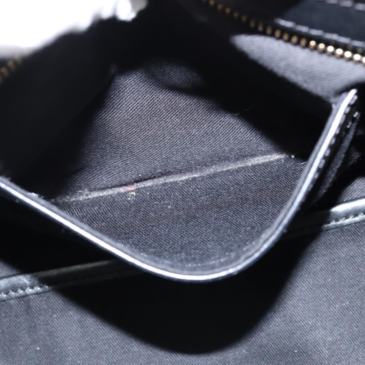 Chloe Alice Hand Bag Leather 2way Black Gold Auth BA7070