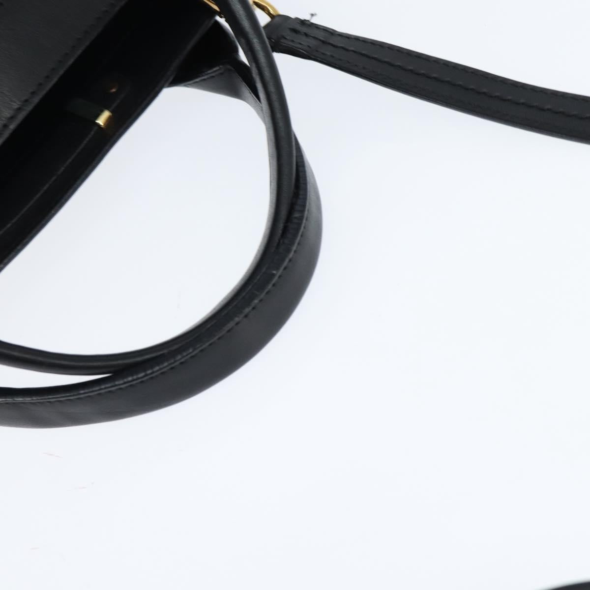 Chloe Alice Hand Bag Leather 2way Black Gold Auth BA7070