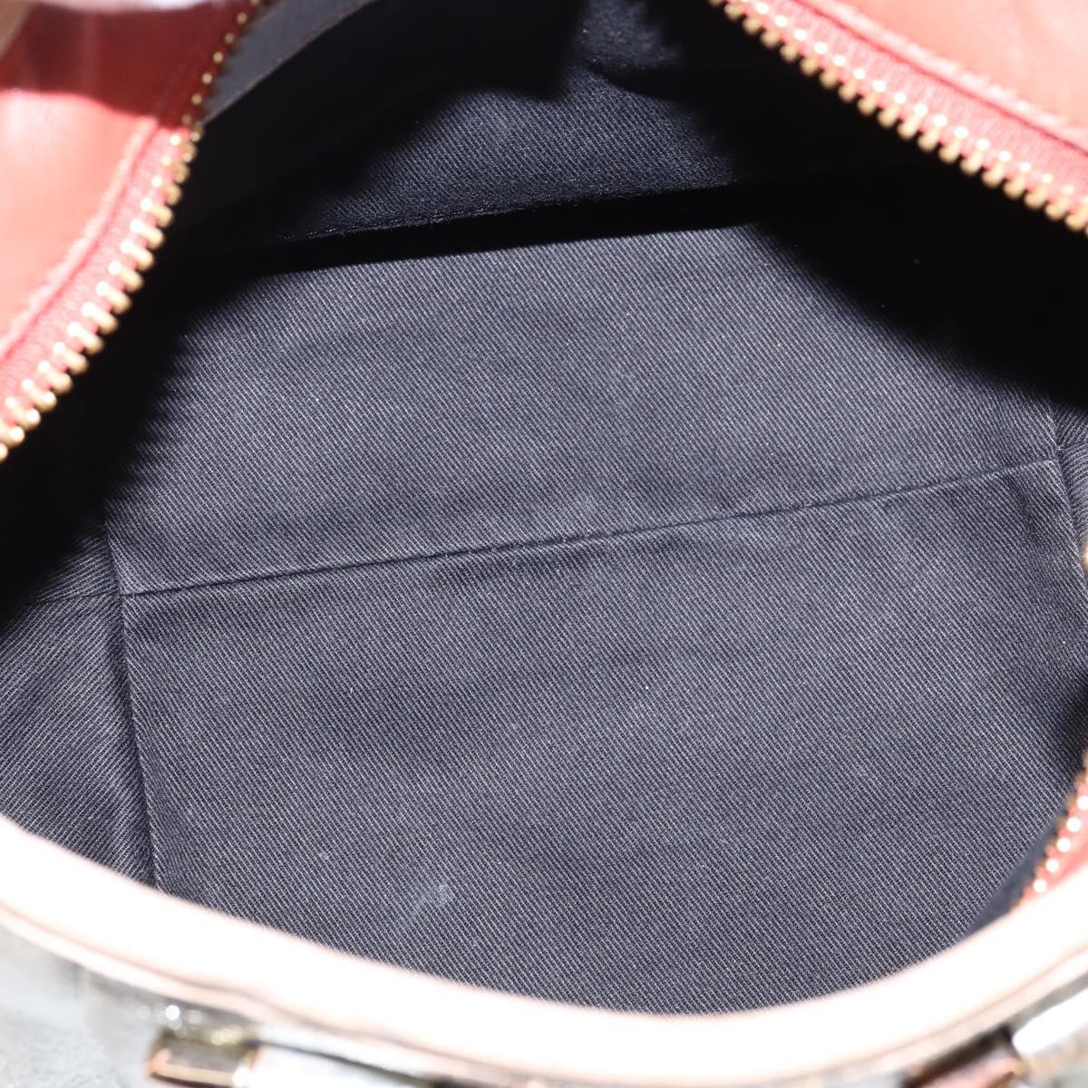 Chloe Etel Hand Bag Leather 2way Silver Gold Auth BA7071