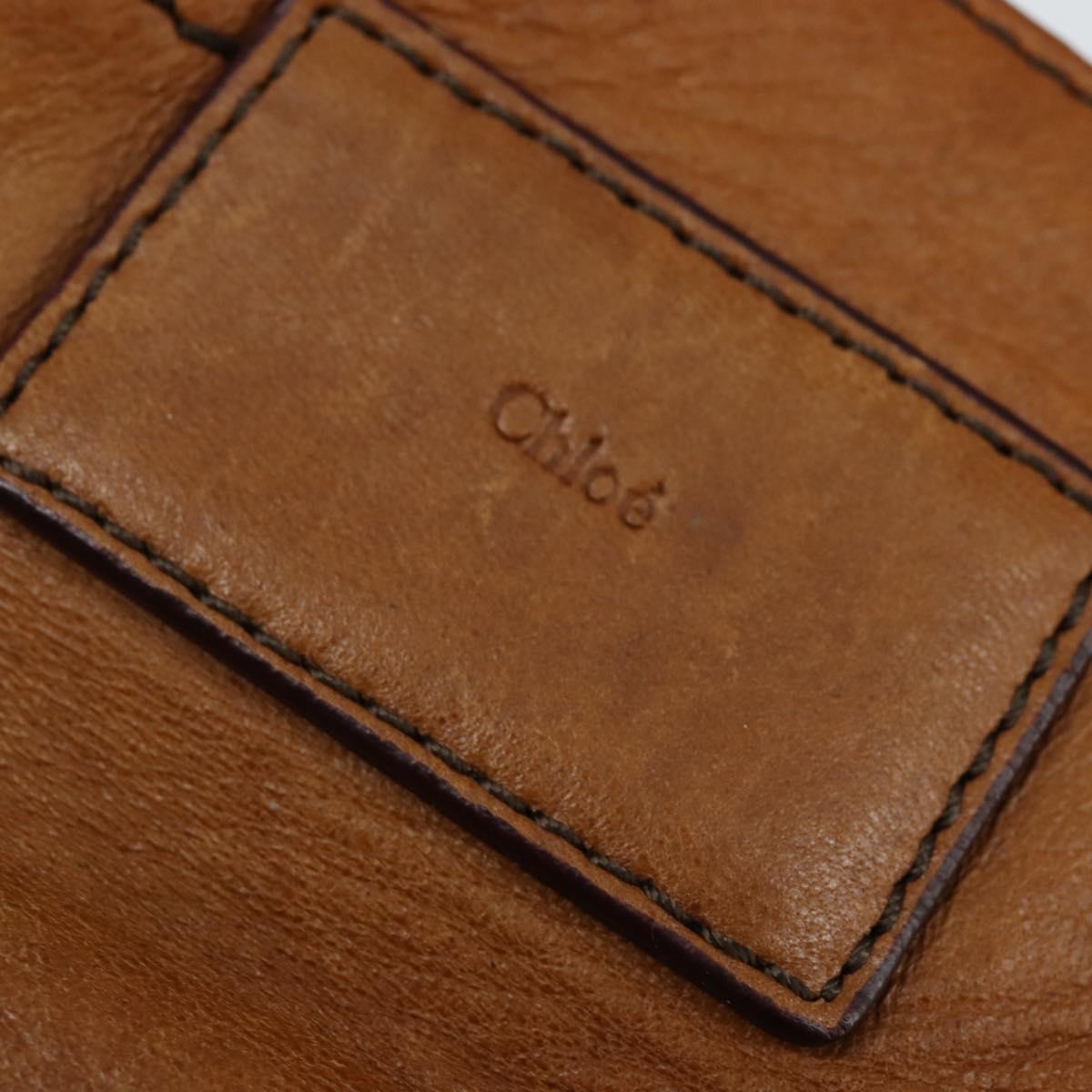 Chloe Margaret Hand Bag Leather 2way Brown Gold Auth BA7073