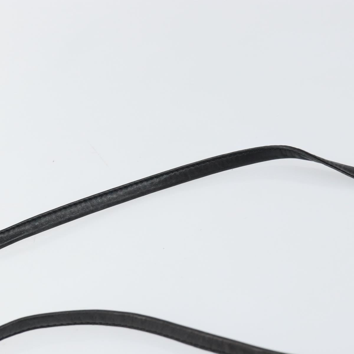 Christian Dior Shoulder Bag Leather Black Gold Auth BA7081