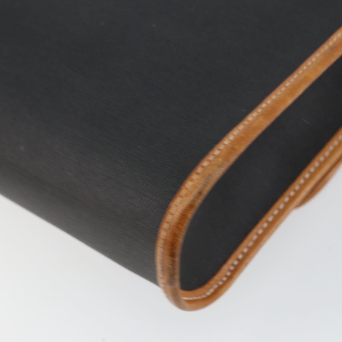 Christian Dior Shoulder Bag Leather Black Gold Auth BA7084