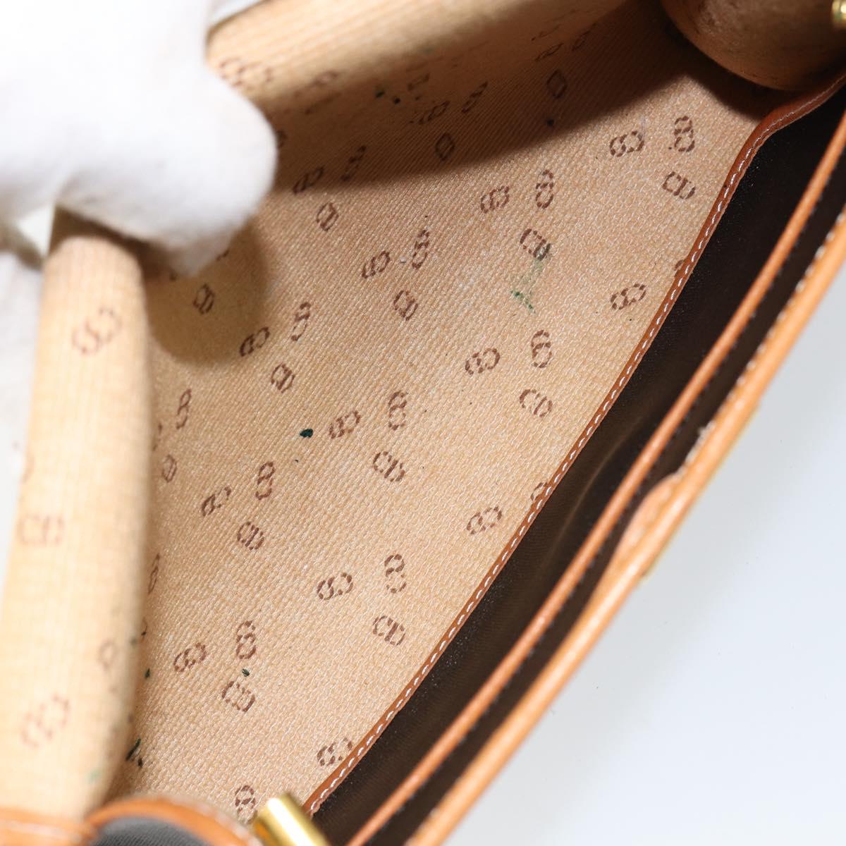 Christian Dior Shoulder Bag Leather Black Gold Auth BA7084