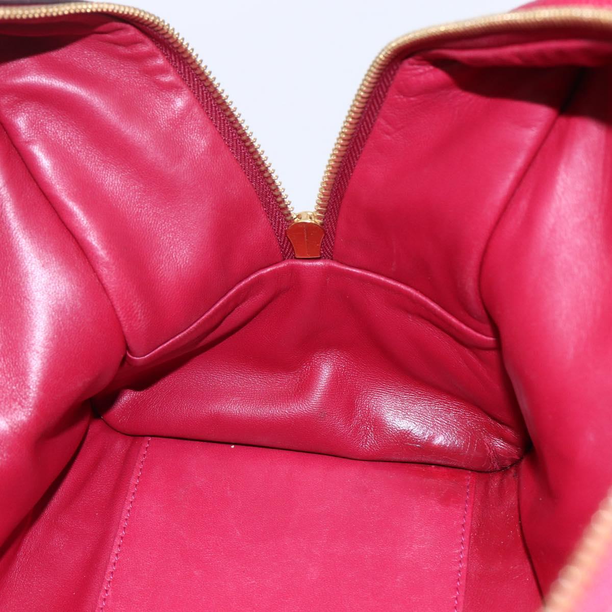 LOEWE Anagram Amazona 36 Hand Bag Leather Red Gold Auth BA7089