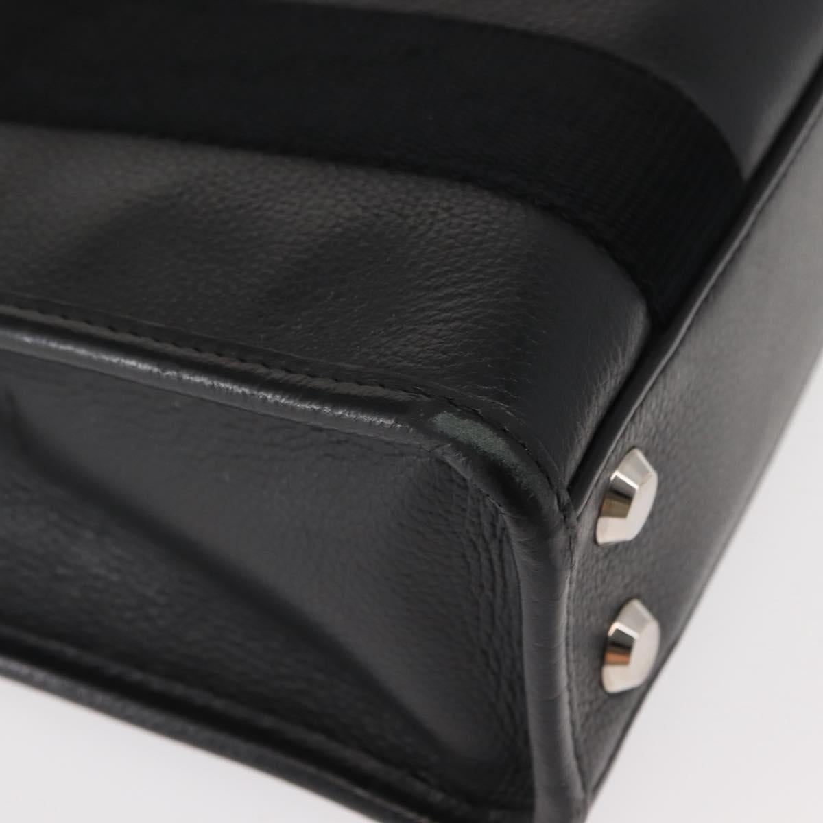 BALENCIAGA Hand Bag Leather 2way Black Silver Auth BA7090